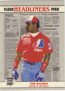 1988 Fleer Headliners Baseball Cards   006       Tim Raines